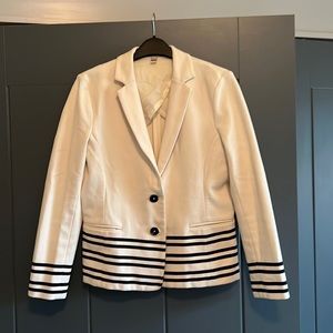 JCrew Knit Blazer, Size S, crème/black stripes.
